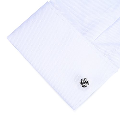 Honey Bear Nudo Gemelos para Hombre Camisa - acero inoxidable, Personalizados Para Boda negocio Regalo (Plata con el pie redondo)