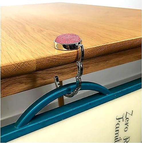 hongmo 3 Piezas Gancho Plegable para Bolso, Gancho Bolso Mesa Plegable Bolsa de Gancho Portátil Bolsas, Gancho Lateral de Mesa Antideslizante, Ganchos de Escritorio para Bolsos, Monederos