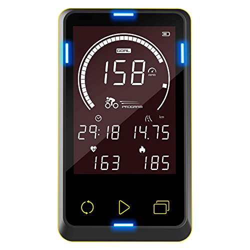 Horizon Fitness GR3 - Bicicleta Ciclo Indoor - 124x49x116cm - Volante de inercia 22kg - Freno de Fricción - Ruedas de Transporte - Color Negro y Amarillo
