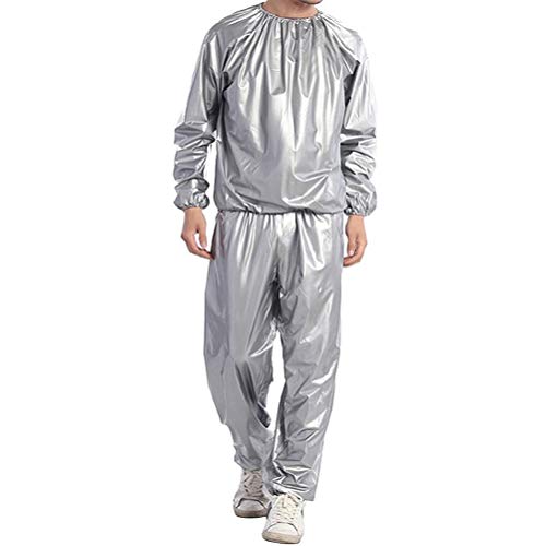 Hosuho Traje de sauna para fitness, pérdida de peso, traje de sauna para ejercicio, gimnasio, antidesgarros, PVC, para hombres y mujeres