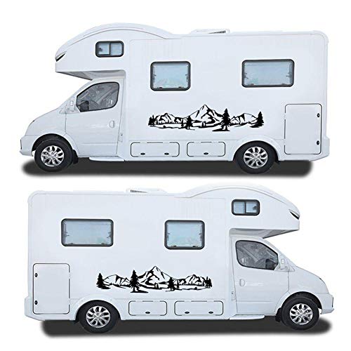 HOTEU - Adhesivos de vinilo para caravana y furgonetas, diseño de montaña universal