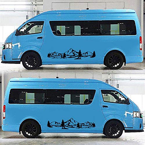 HOTEU - Adhesivos de vinilo para caravana y furgonetas, diseño de montaña universal
