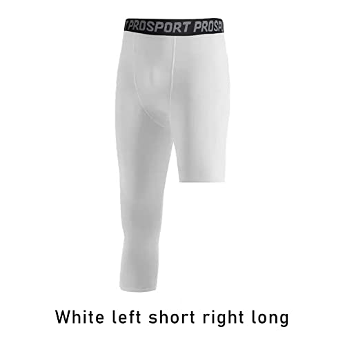 Hovershoes 2 Piezas de Pantalones de compresión de una Pierna 3/4 para Hombre, Mallas atléticas de Baloncesto para Correr, Mallas, Capa Base