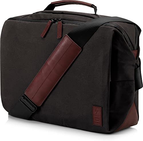HP Spectre Folio - Funda para portátiles de hasta 15", Tejido de Lona Encerada Resistente al Agua, protección RFID, Banda Pas-Through, Color Gris