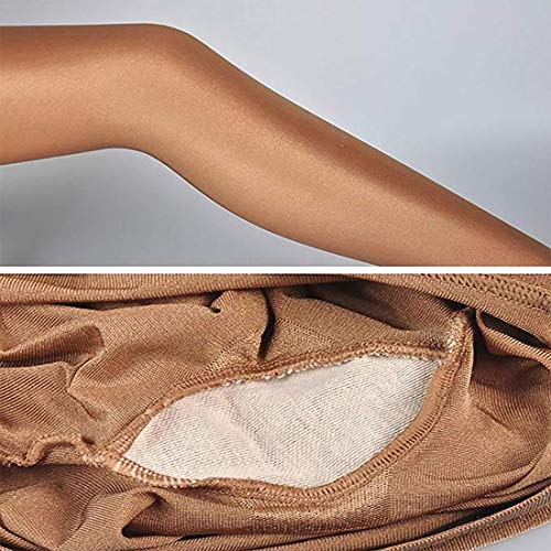 HTRUIYATY 70D Mujer Medias Danza,Calcetines De Aceite Medias Para Mujer De Seda Brillante Medias De Baile Pantimedias De Compresion Mujer(Marron)