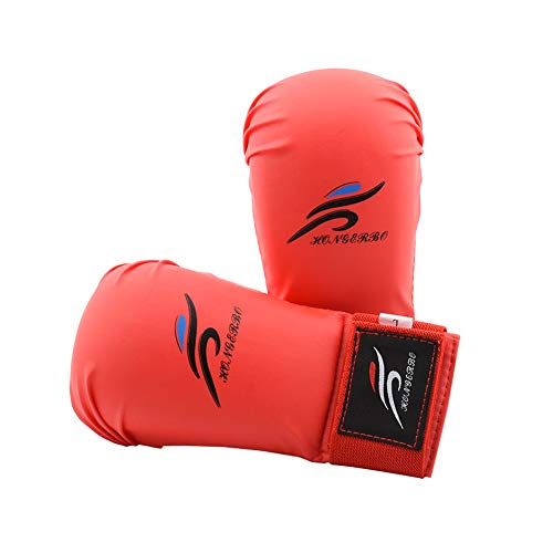 huihuijia Guantes Kick Boxing Guantillas Karate Barato, Guantes de Boxeo Guantes de Boxeo de Cuero PU Sparring Guantes Golpe Guantes Red,Small