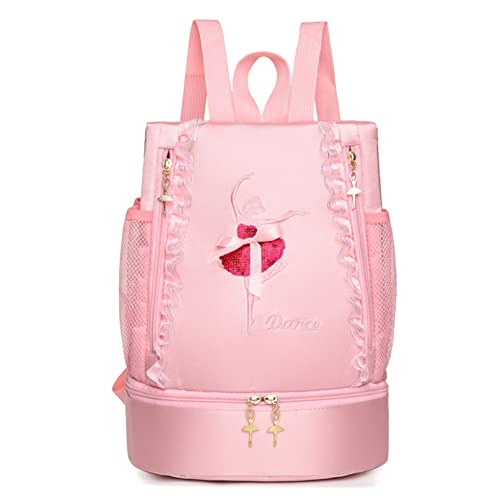 iiniim Mochila Bordada de Niña Mochila Infantil de Ballet Danza Bolsa Personalizada para Las Niñas Rosa D Talla única