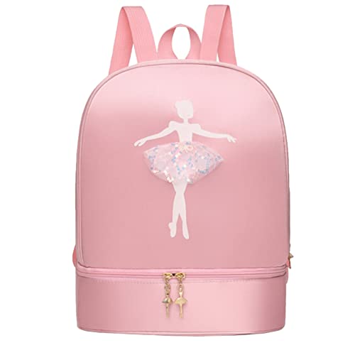 iiniim Mochila Bordada de Niña Mochila Infantil de Ballet Danza Bolsa Personalizada para Las Niñas Rosa E Talla única