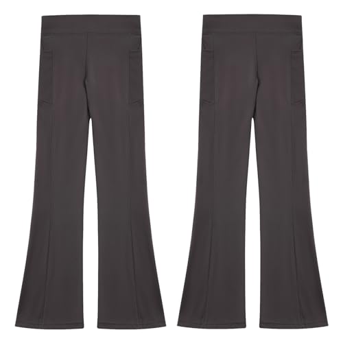 iiniim Pantalones de Jazz Danza Latín Baile para Niño Pantalón de Jazz Clásico Pantalon Largo Deportivo Elástico Pantalón de Ejercicio Baile Moderno Disfraces Bailando Jazz Trajes B Café 6 años