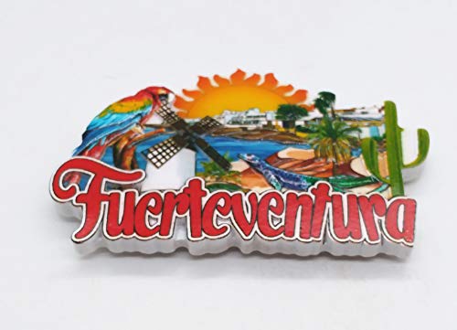 Imán de nevera 3D de la isla de Fuerteventura España regalo de recuerdo turístico decoración de cocina etiqueta magnética España nevera imán colección