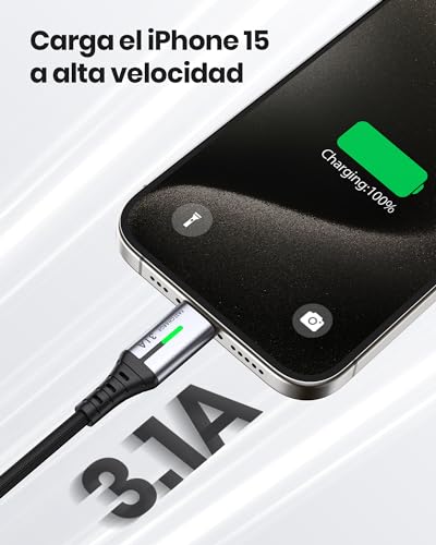 INIU Cable USB Type-C, cable USB C [2M] 3,1A QC 3,0 Tipo C Cable Type C Rapida, Aleación Trenzado de Nylon Cable USB Type C Compatible con iPhone 15 Samsung S21 Note20 Huawei Xiaomi Google iPad ECC.