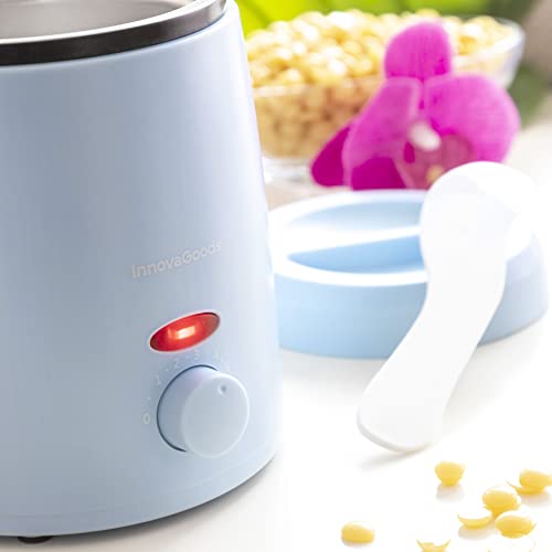 InnovaGoods® calentador de cera depilatoria, Incluye espátula de aplicación de cera depilatoria, maquina de cera caliente para depilar de 200 ml de Capacidad y 40 W de potencia.