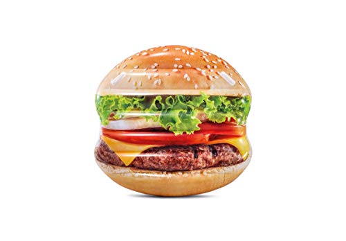 Intex 58780EU - Hamburguesa Hinchable hiperrealista con asas, Multicolor, 1.45 x 1.42 m