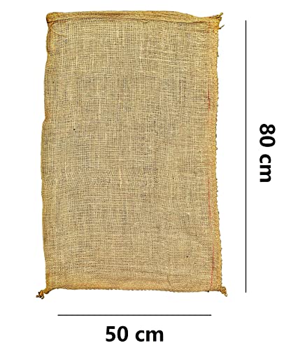 IPEA Bolsas de Yute de Grandes Dimensiones – 80 x 50 cm – Made in Italy – 5 Unidad – Saco de Yute Tejido Natural para Manualidades, Decoración, Jardín, Fiestas, Bricolaje, Caja de Objetos