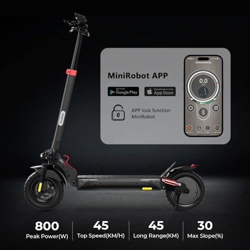 iScooter Patinete Electrico Adultos ix4, Autonomía 45 km, Carga 150kg, Control de App, Neumáticos Todoterreno 11", Patinete Electrico Plegable con Absorción de Impactos Cuádruple, Frenado Quíntuple