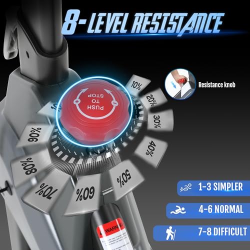 ISE Estática de Profesional con Sensor de Pulso, Ajustable Resistencia, Pantalla, Bicicleta Fitness de Gimnasio Ejercicio con Volante de Inercia de 10kg, Sillín y Reposabrazos Ajustable, SY-7601
