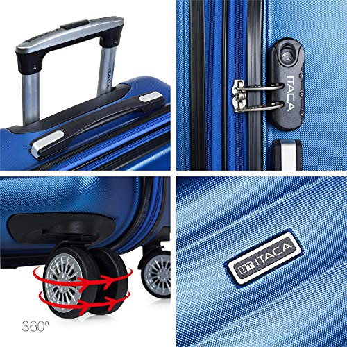 ITACA - Maletas de Viaje Grandes 23 Kilos - Maleta Grande de Viaje Rígida 4 Ruedas - Maletas Grandes de Viaje de ABS Resistente y Ligera 71270, Azul