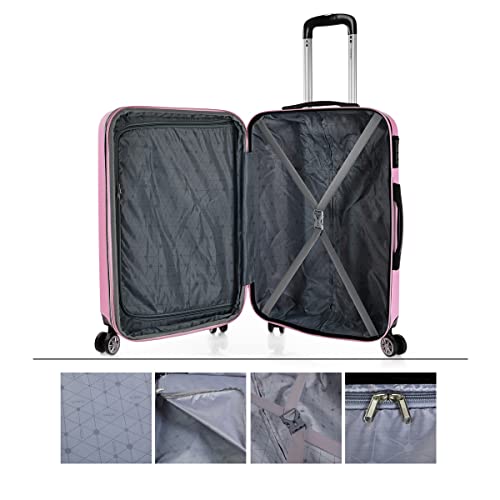 ITACA - Maletas Medianas - Maleta Mediana 4 Ruedas, Maleta Viaje Mediana, Maletas De Viaje, Maleta Mediana. Candado con combinacion T71560, Rosa