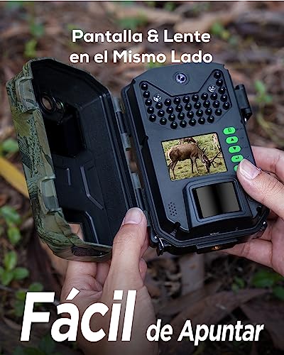 iZEEKER Cámara de Caza, 32MP HD Cámara Caza Nocturna con 940nm IR LED Sin Brillo Invisible, de Impermeable IP66 para Observación de Vida Silvestre y Monitoreo de Seguridad en Interiores