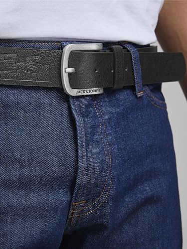 Jack & Jones Jacharry Belt Noos Cinturón, Negro (Black), 90 para Hombre