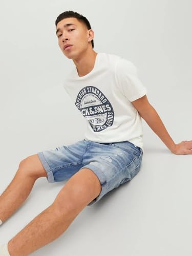 Jack & Jones Jjejeans tee SS O-Cuello Noos 23/24 Camiseta, Cloud Dancer, XL para Hombre
