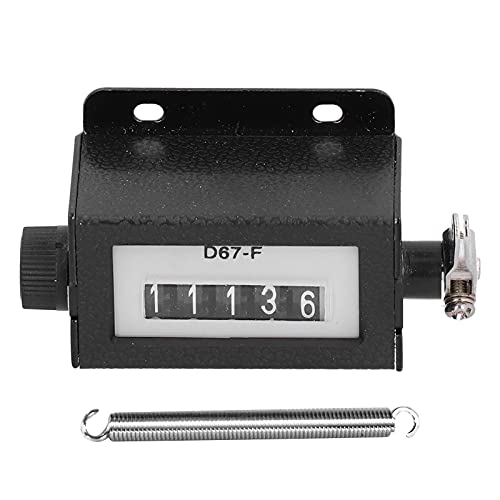 Jadeshay Contador mecánico - Contadores de Vueltas, D67‑F Tirador Manual de Metal reiniciable Manual de 5 dígitos, Cuenta de conteo 0‑99999