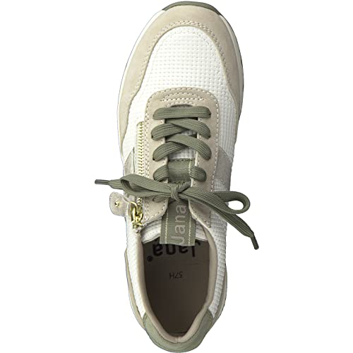 Jana 8-23667-20, Zapatillas Mujer, White/Sage, 39 EU Ancho
