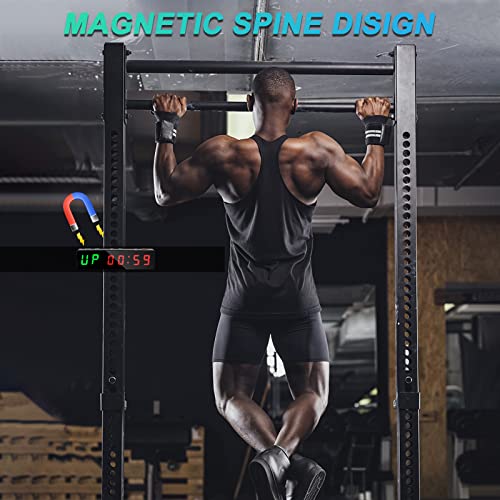 Jhering Temporizador de Gimnasio portátil, Reloj de Entrenamiento con batería Recargable, imán Integrado, Cuenta atrás para Gimnasio en casa, Garaje, Entrenamiento a intervalos, EMOM, Boxeo