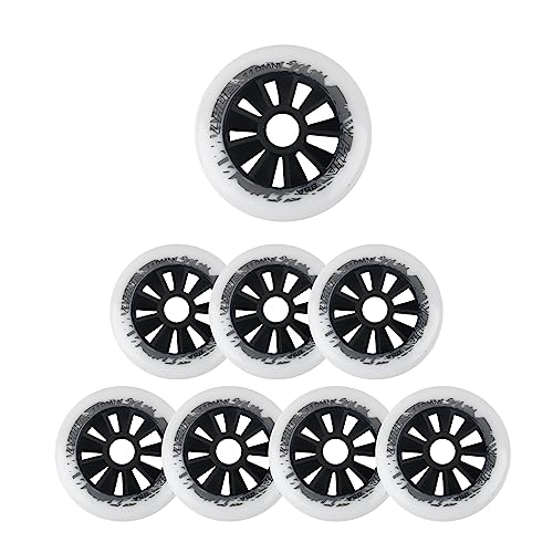 JHKJ Ruedas en línea de Goma PU, Ruedas de Repuesto, dureza 85A, 90mm, 100mm, 110mm, Ruedas de Repuesto en línea para Patinaje de Velocidad Profesional,Blanco,90mm