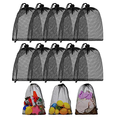 JINJUMEI 10 Piezas Bolsas Malla Nailon, Bolsas de Cordón de Malla, Bolsa de Almacenamiento Multifuncional, Bolsa de Red Duradera para Gimnasio, Viajes, Deporte, natación
