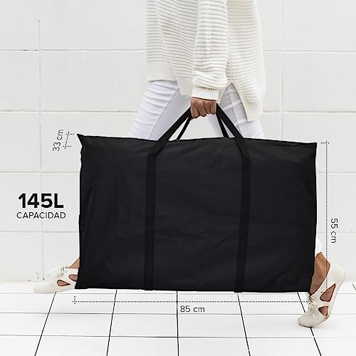 Joejis Bolsas almacenaje ropa de gran capacidad de 145L Bolsas rafia de transporte de alta resistencia con asas útil bolsa de almacenamiento para debajo de la cama Bolsas para guardar ropa