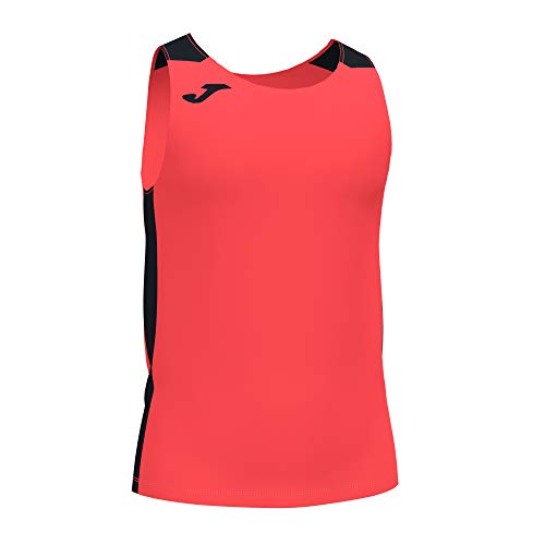 Joma Camiseta Tirantes Record II Coral flúor Negro, L