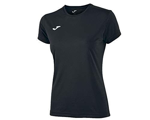 Joma Combi Camiseta Deportiva para Mujer de Manga Corta y Cuello Redondo, Negro (Black), S