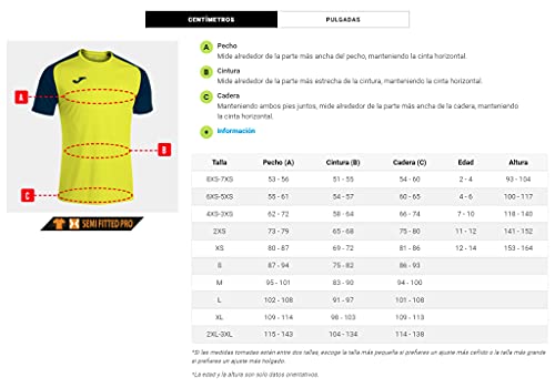 Joma Hombre Camiseta, Amarillo Fluor, L