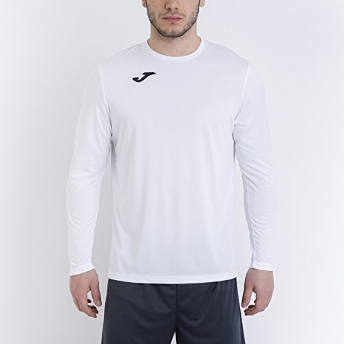 Joma Hombre Camiseta de equipación de Manga Larga, Blanco, XS