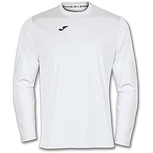 Joma Hombre Camiseta de equipación de Manga Larga, Blanco, XS
