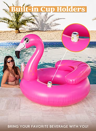 JOYIN Flamenco Hinchable colchonetas Piscina Inflable Gigante para Juguete Piscina Anillo de la natación Rosa