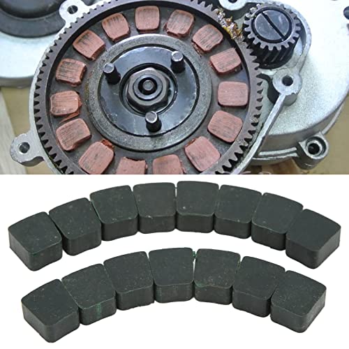 Juego de 15 almohadillas de embrague para bicicleta motorizada, forma cuadrada, color verde, repuesto para bicicleta motorizada de 49 cc y 80 cc