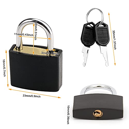 Juego de 2 Piezas Candados,Candado Maleta Viaje,Candado Taquilla Gimnasio,Candado Pequeño,Candado Mochila,Para Bolsas de Viaje, Taquillas, Cerraduras de Mochilas y Maletas, Negro, Con 4 Llaves