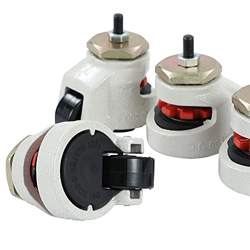 Juego de 4 Ruedas Giratorias para Trabajo Pesado, Capacidad de Carga de 1000kg, Ruedas Giratorias de Nivelación Móviles GD-60S para Máquina Retráctil Maquinaria Pesada Mesa de Soldadura 5505764