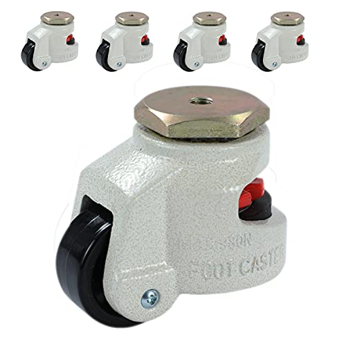 Juego de 4 Ruedas Giratorias para Trabajo Pesado, Capacidad de Carga de 1000kg, Ruedas Giratorias de Nivelación Móviles GD-60S para Máquina Retráctil Maquinaria Pesada Mesa de Soldadura 5505764