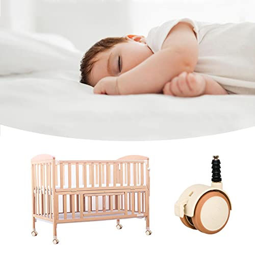 Juego De 4 Ruedas Universales para Muebles Ruedas Giratorias 360 Grados con Función De Bloqueo Ruedas De Cuna Rueda Universal Rueda Pequeña De Goma Silenciosa para Cama De Bebé Y Mesa