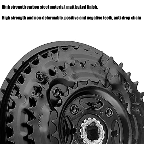Juego de bielas para bicicleta de montaña de 7/8/9 velocidades, 170 mm, 104 BCD, bielas de acero de alto carbono 24 34 42T con cubierta de cadenas para bicicleta de carretera MTB de velocidad variable