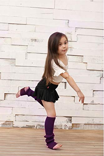 JUHONNZ Calcetines de Yoga para Mujer,Calentadores de Piernas con Estribo de Punto Calcetines de Punto Calcetines para Ballet Danza Latina Yoga Puños Calcetines Morado