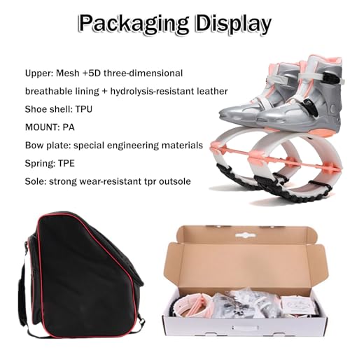 Jumps Botas Zapatos de Salto Canguro con Bolsa de Almacenamiento -Zapatos de Salto para Atletas y usuarios más Pesados ​​-Zapatos de Fitness de Rebote Profesionales para Mujeres y Hombres -36/38 EU (