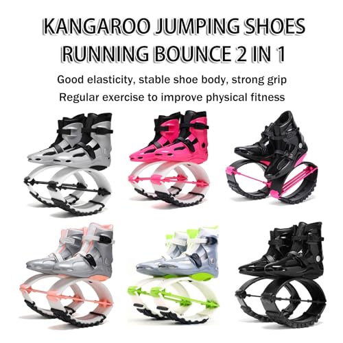 Jumps Botas Zapatos de Salto de Canguro Negros con Bolsa de Almacenamiento -Zapatos de Salto para Atletas Y Usuarios Más Pesados ​​-Zapatos de Fitness de Rebote Profesionales para Mujeres Y Hombres (