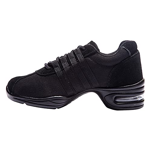JUODVMP Zapatillas Baile Jazz Latino Mujer De Trabajo Zapatilla Baile Deportes Moderna Transpirables Modello T01CB-Black, 42EU
