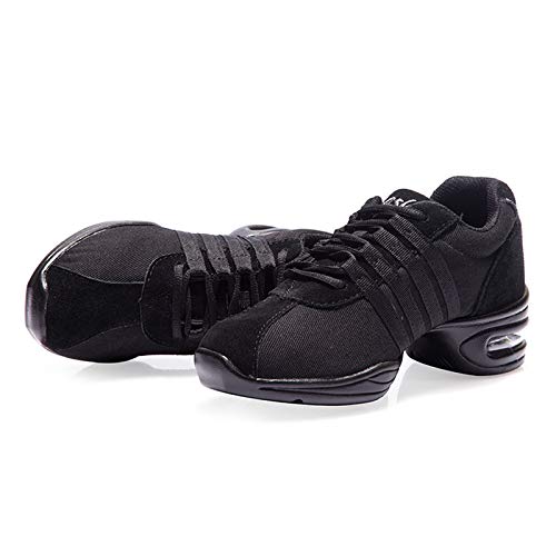 JUODVMP Zapatillas Baile Jazz Latino Mujer De Trabajo Zapatilla Baile Deportes Moderna Transpirables Modello T01CB-Black, 43EU