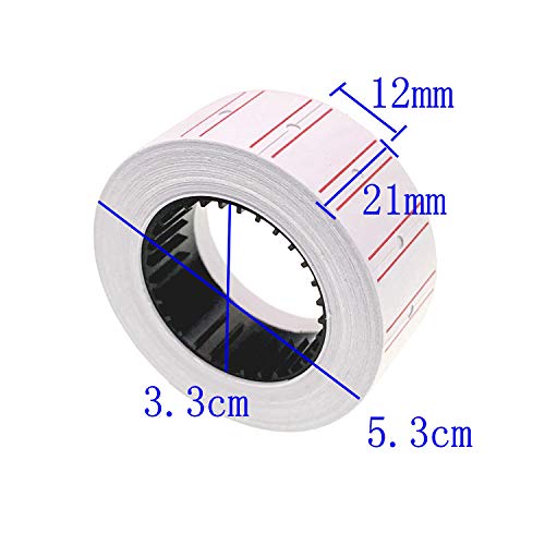 JZK 20 Rollos etiquetas etiquetadora 21 x 12 mm total de 10000 piezas etiquetas adhesivas etiquetas de papel para etiquetadora pistola de precios