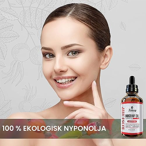 Kanzy Aceite de Rosa Mosqueta Puro 100% 120ml Orgánico Prensado en Frío Bio sin Refinar Rosa Mosqueta para Cicatrices y Estrías, usado como Hidratante para Cuerpo y Piel